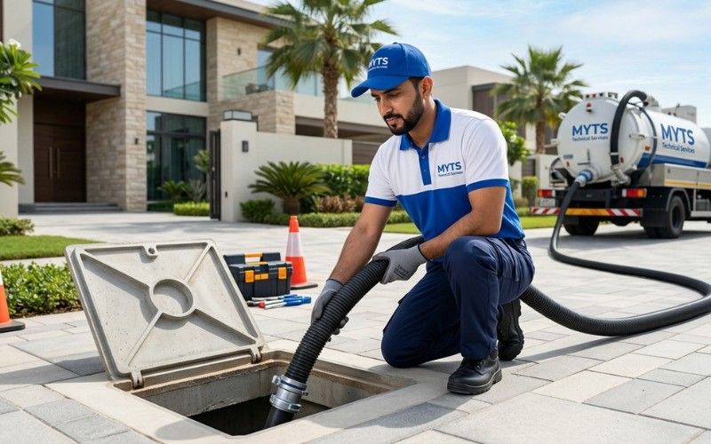 Home 30 Professional septic tank cleaning service in Dubai using a vacuum tanker