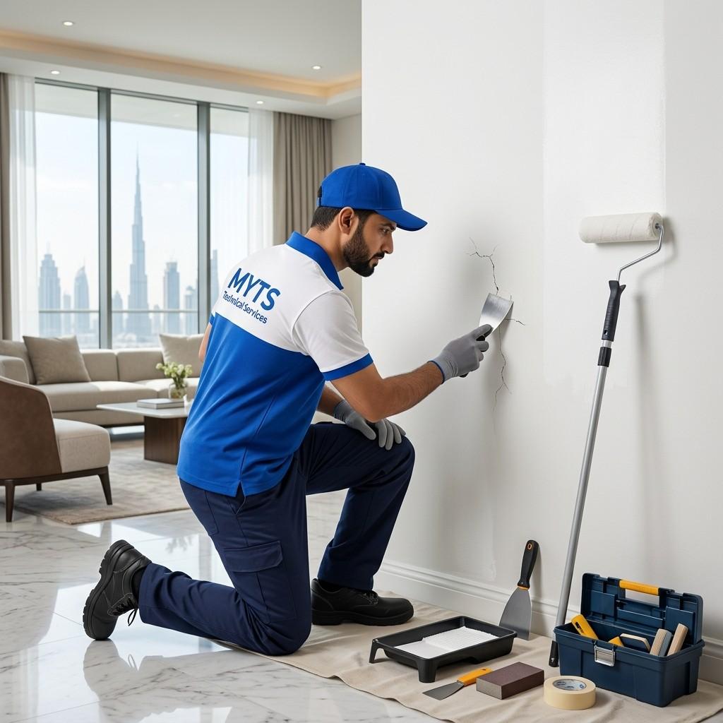Wall Repair and Repainting Services in Dubai MYTS Technical Services 1