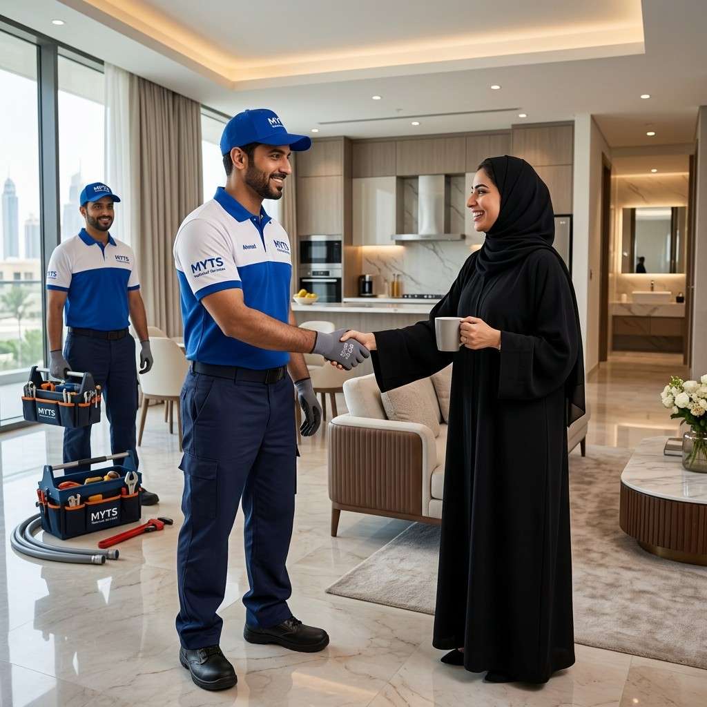 Professional plumber work in Dubai by MYTS Technical Services – leak repairs, pipe installation, kitchen & bathroom plumbing, and emergency plumbing.