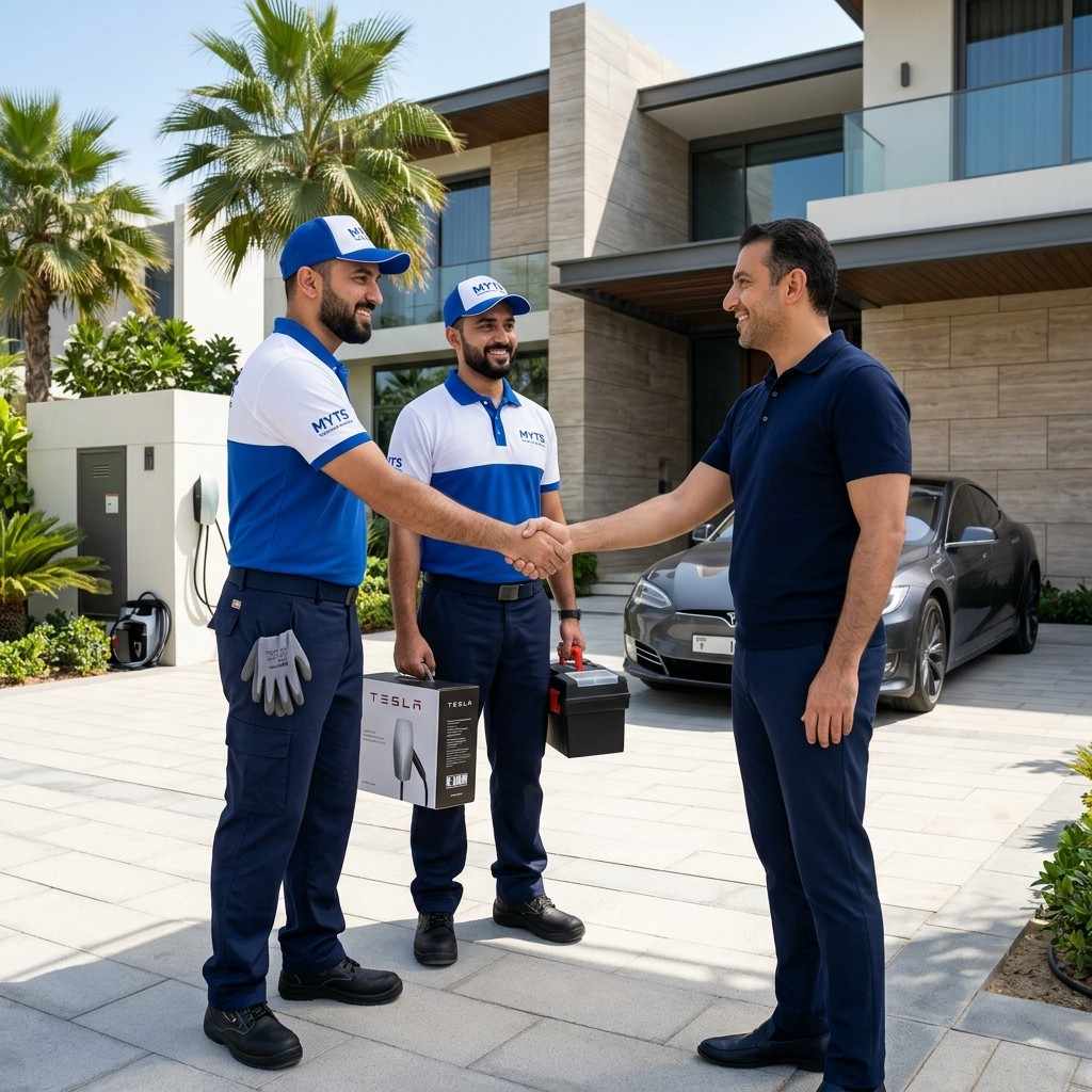 Expert Tesla charger installation services in Dubai by MYTS Technical Services