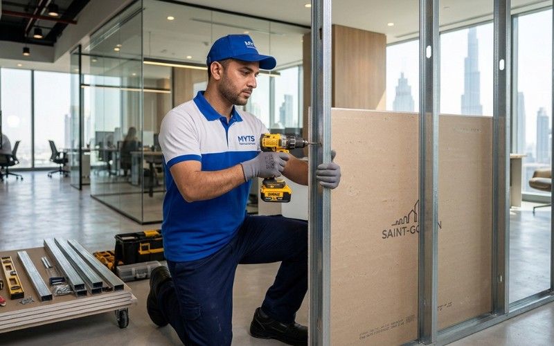 Gypsum partition services in Dubai for modern homes and offices