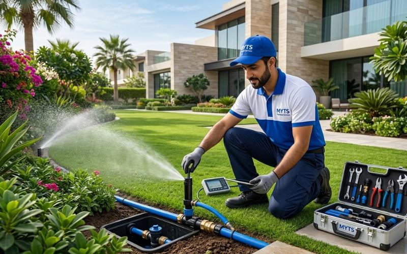 Professional irrigation services in Dubai for gardens, villas, and commercial landscapes